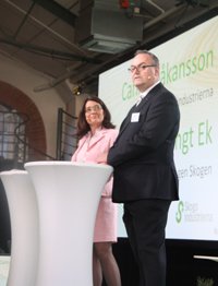 Vd Bengt Ek, Föreningen Skogen och vd Carina Håkansson, Skogsindustrierna